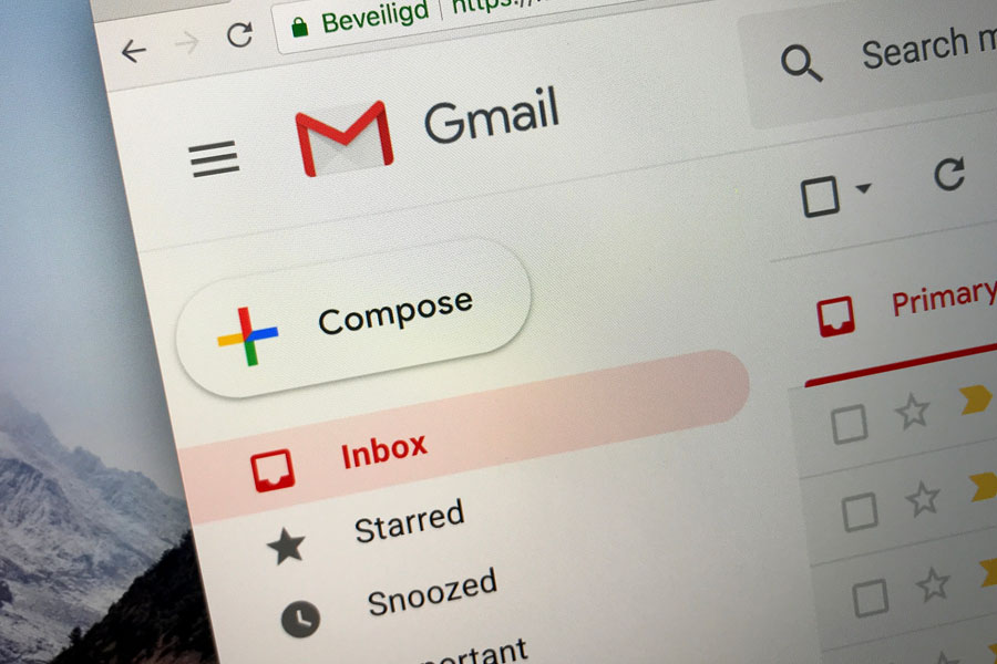 Mountain View, United States - September 21, 2018: Website of Gmail, a free email service developed by Google.