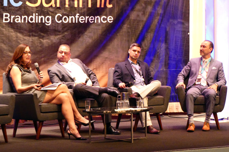 Above: The new .NYC domain extension was a must cover subject for New York based NameSummit. This panel covered the new gTLD inside out. Left to right are Lori Anne Wardi (Vice President at Neustar, the administrator of the .NYC Registry), John Colascione (CEO at LongIsland.com), Art Malkov (Co-Founder & Digital Director at Souvenirs.NYC and Silicon.NYC) and NameSummit Co-Founder Steven Kaziyev (NewYorkMedia.com).