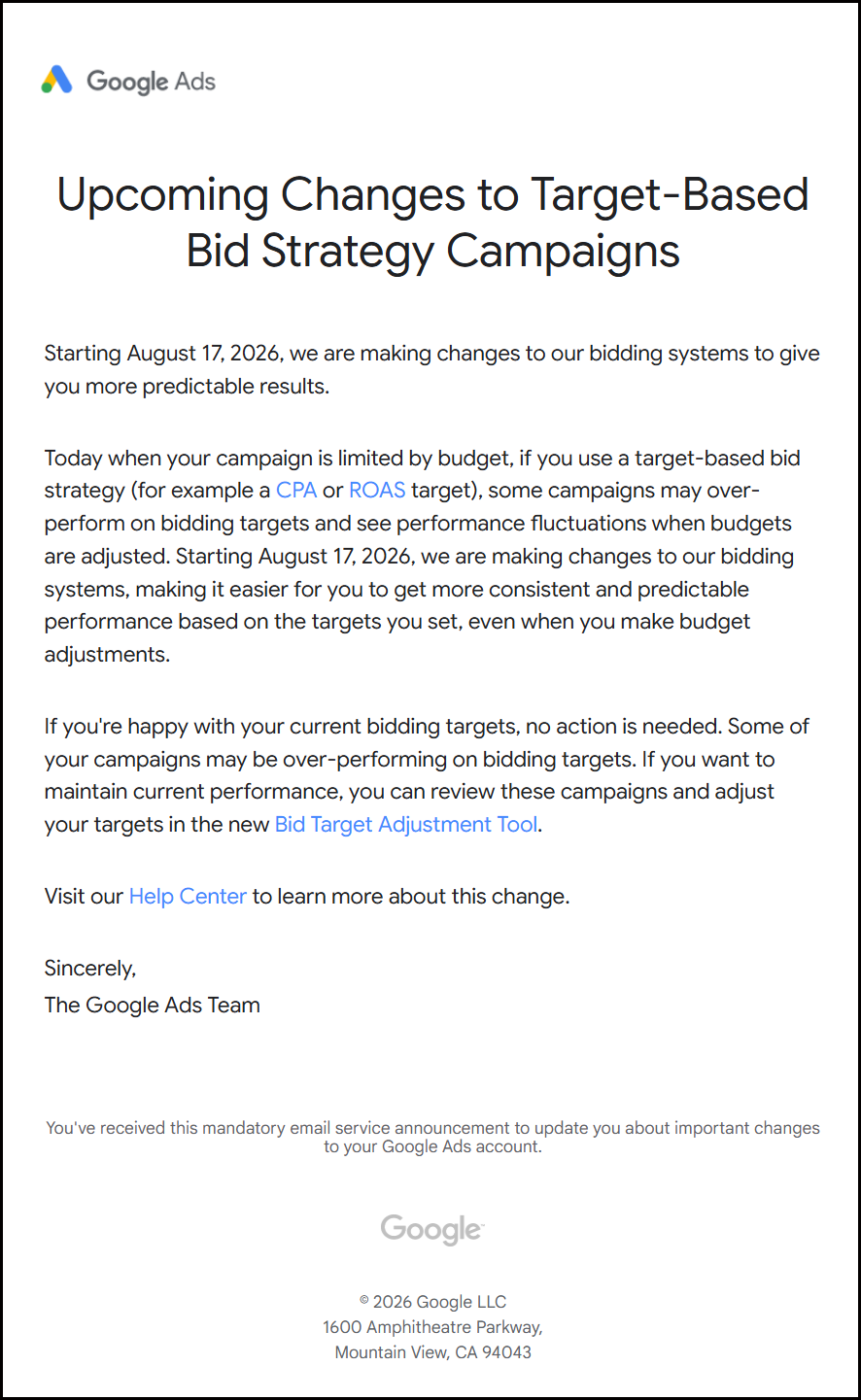 Upcoming Changes
