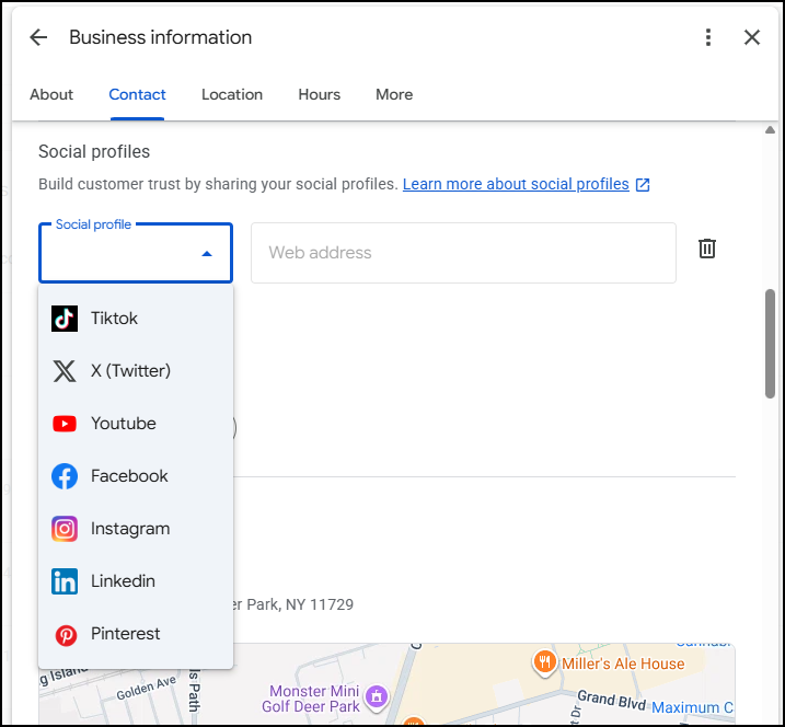 Social profiles
Build customer trust by sharing your social profiles. 